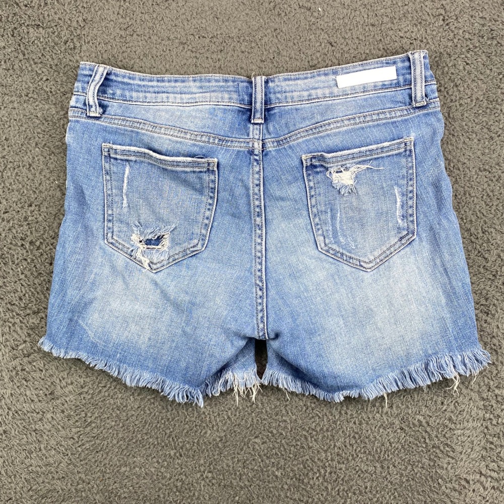 Cello Denim Shorts Womens Size 9 Blue Distressed Frayed Hem Ripped Casual - Picture 8 of 9